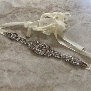 Beautiful crystal & ivory satin embellished belt
